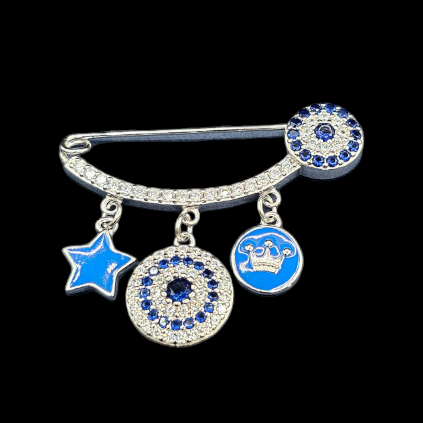 925 sterling Silver Turkish evil eye brooch Baby Pin