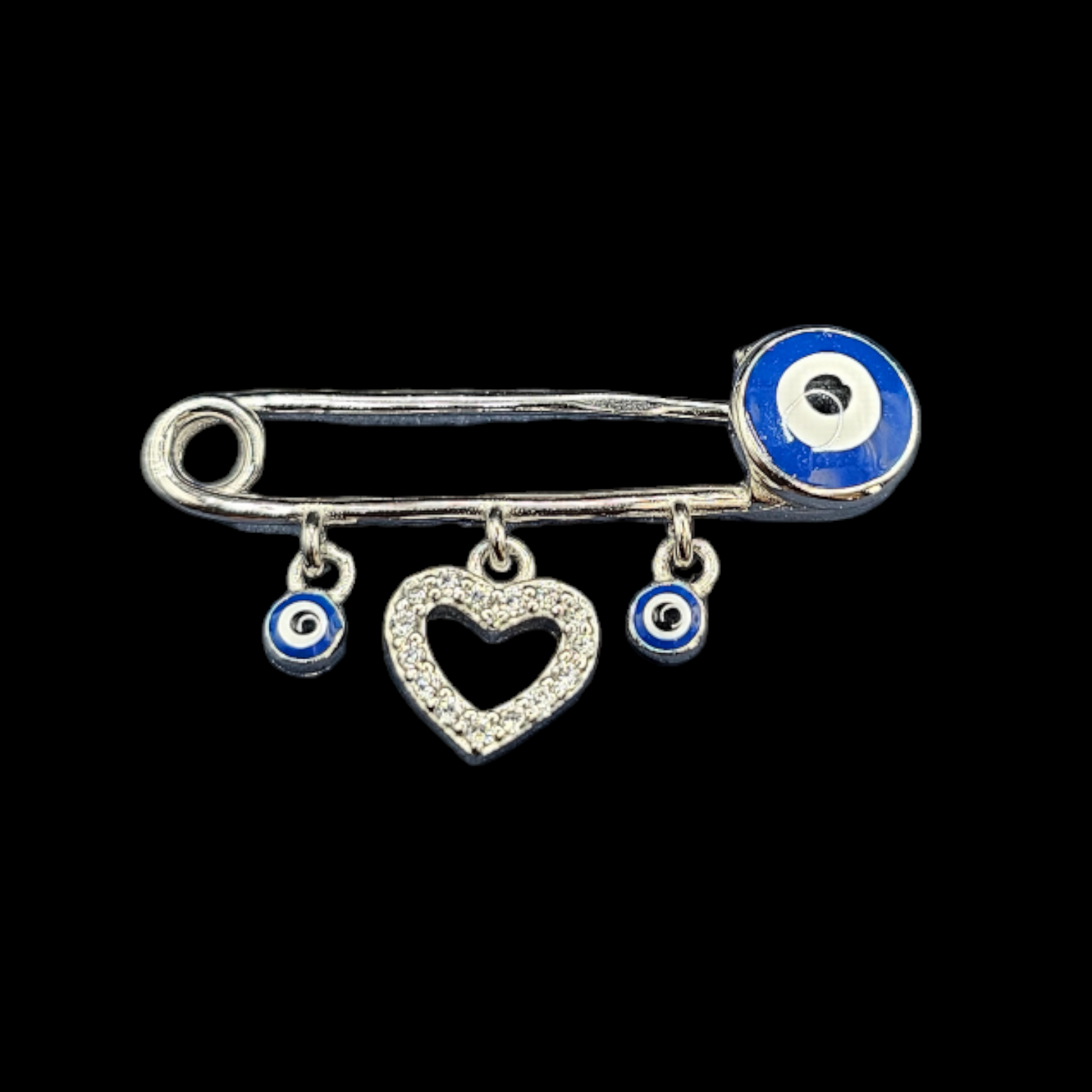 925 sterling Silver Turkish evil eye brooch  Baby Pin