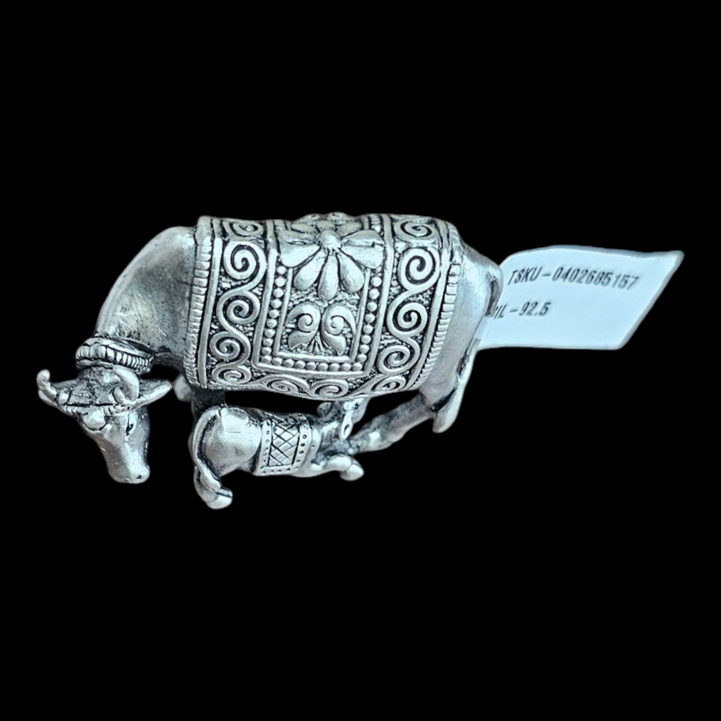 925 silver kamdhenu cow and calf  idol