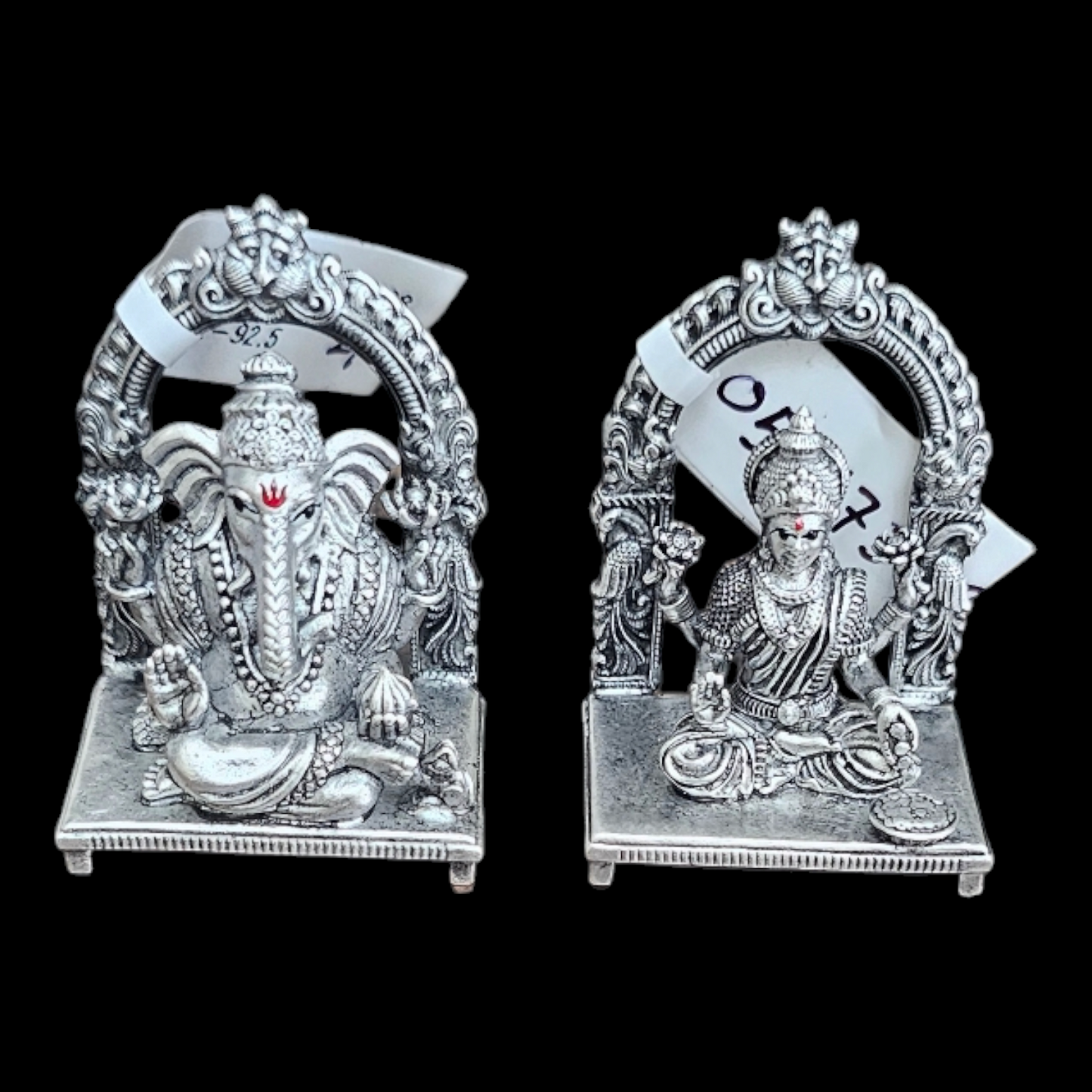 925 silver Lord ganesha and goddess Lakshmiji idols