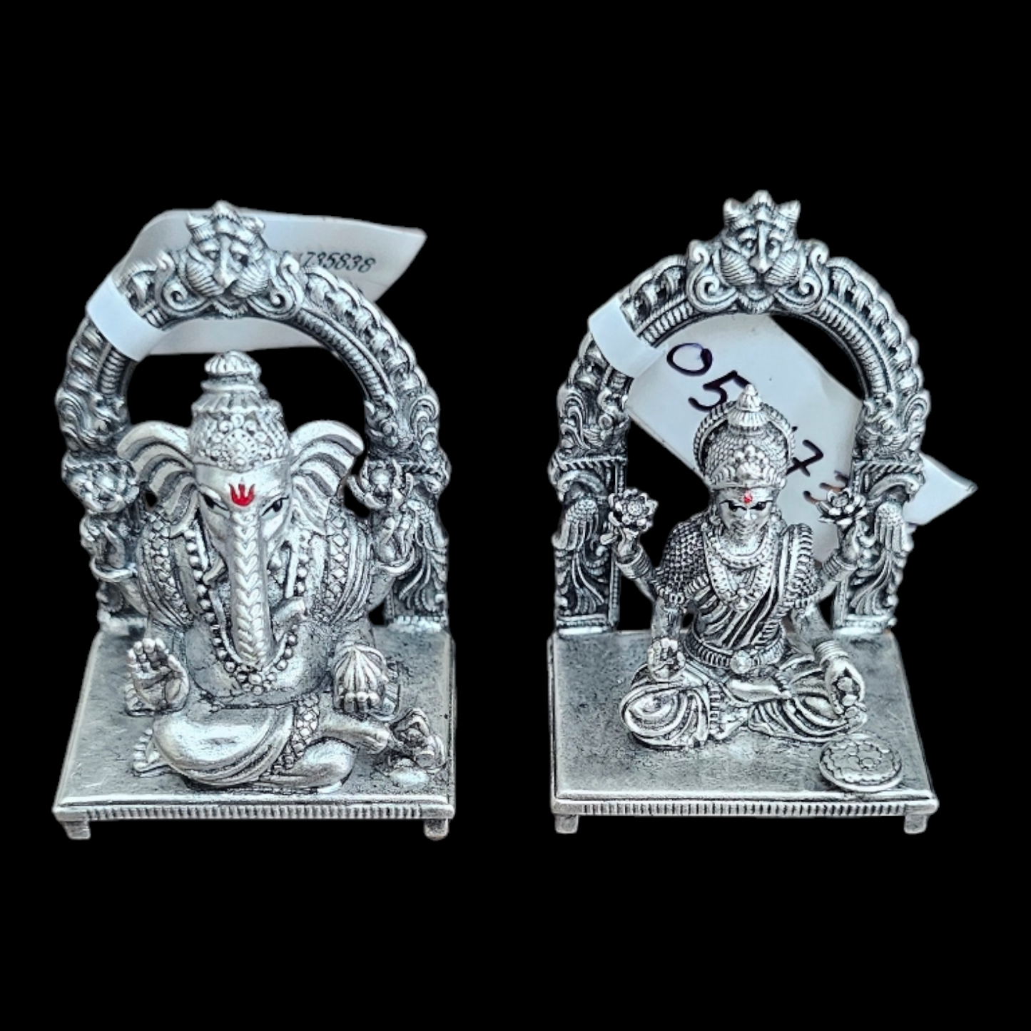 925 silver Lord ganesha and goddess Lakshmiji idols