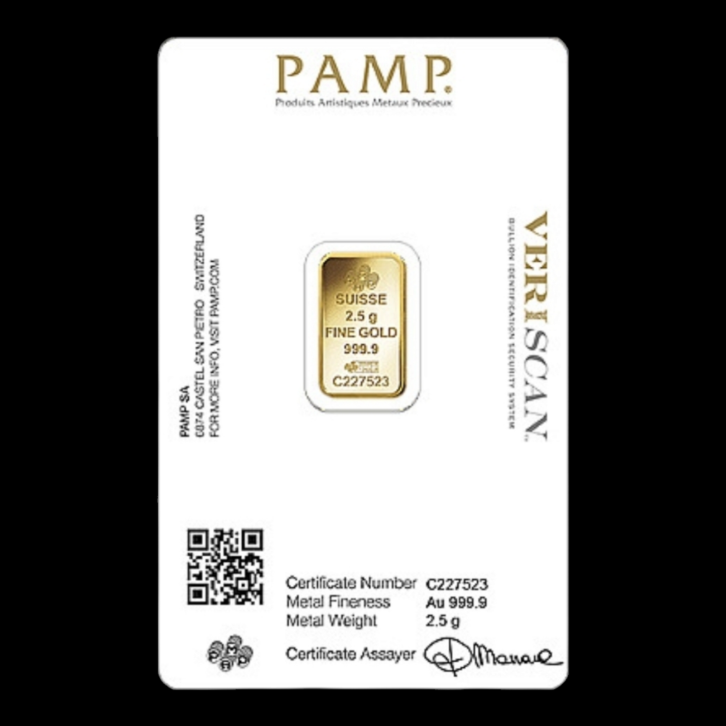 PAMP 2.5 gram gold bar