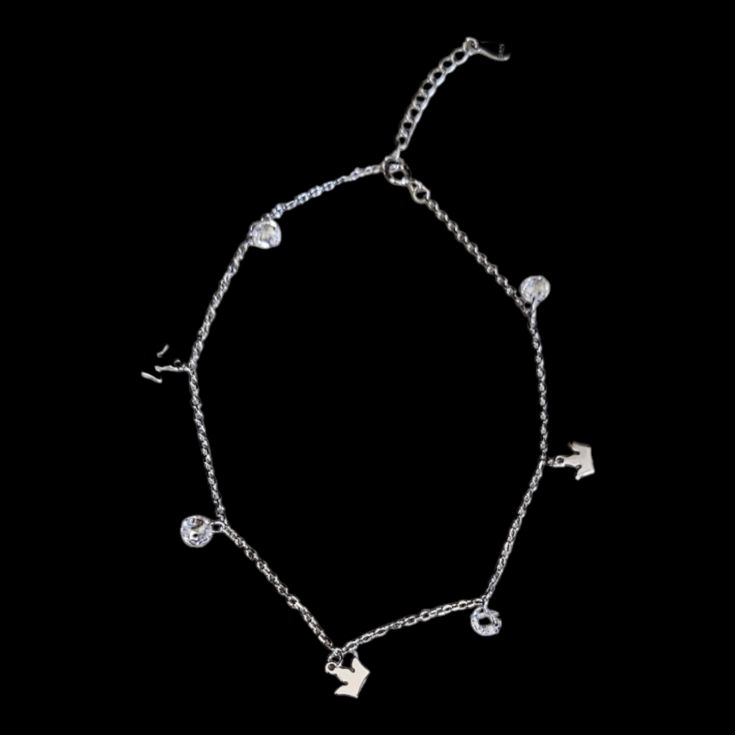 925 silver single charm anklet