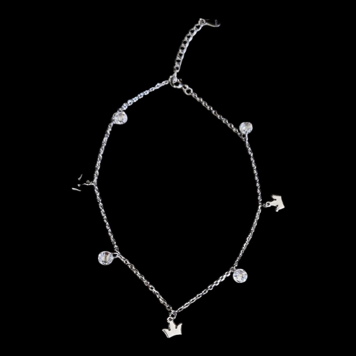 925 silver single charm anklet