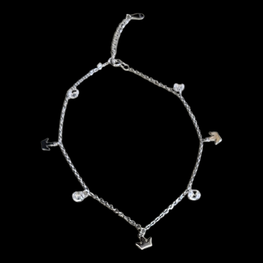 925 silver single charm anklet