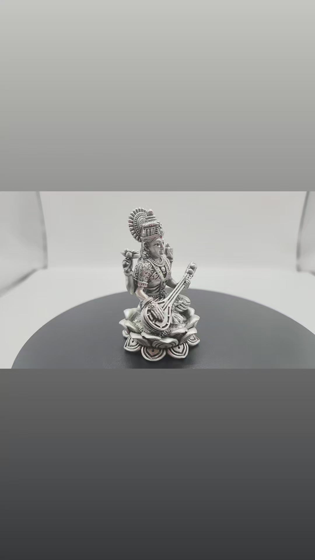 925 Silver Goddess Saraswati Idol.