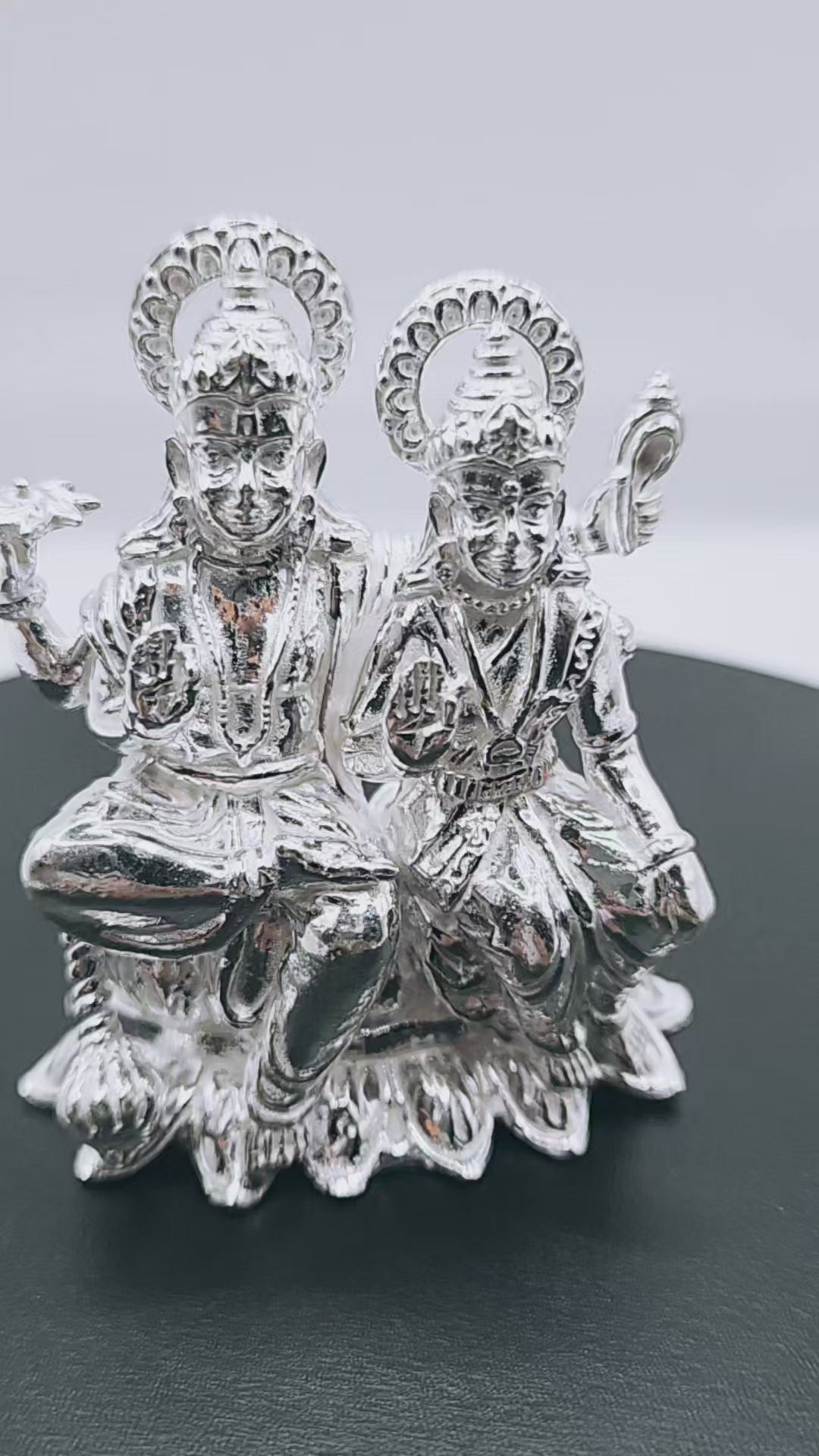 925 Silver Lord Vishnu And Goddess Laxmi  Solid Idol.