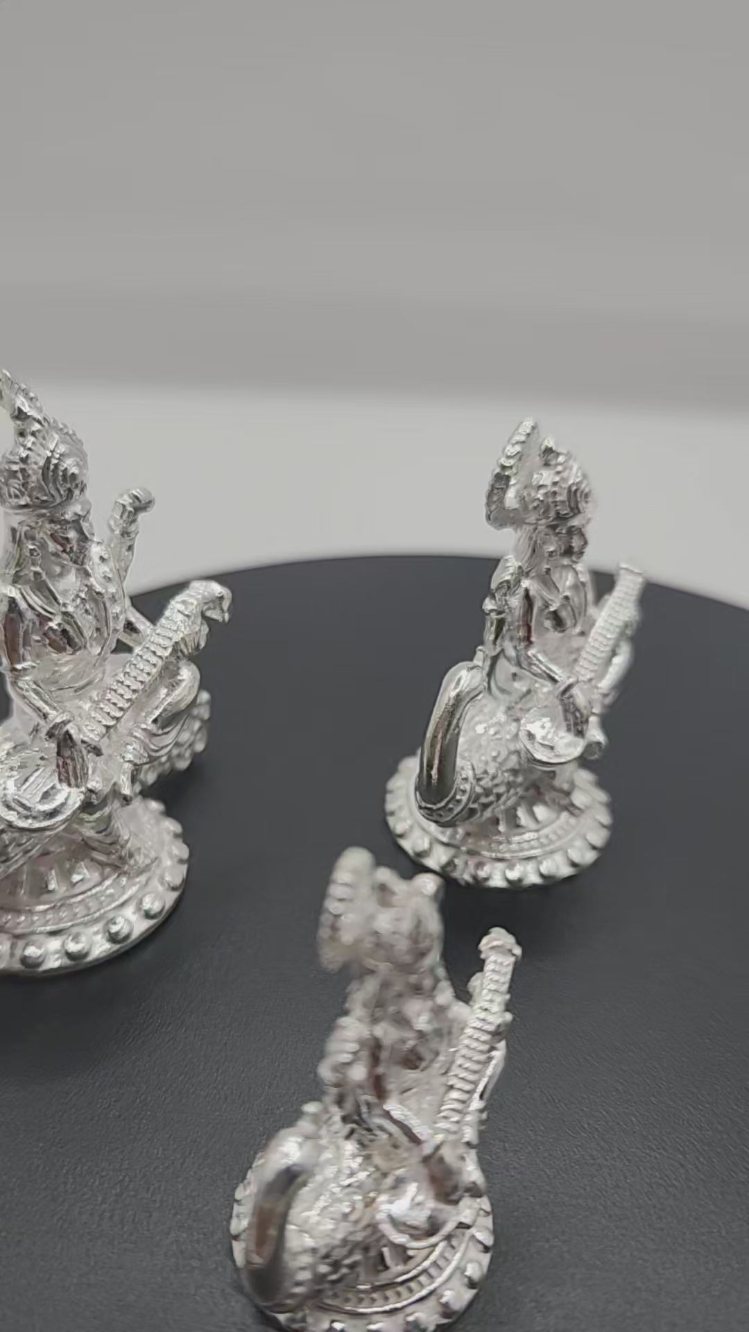 925 Silver  Goddess Saraswati solid Idol. 