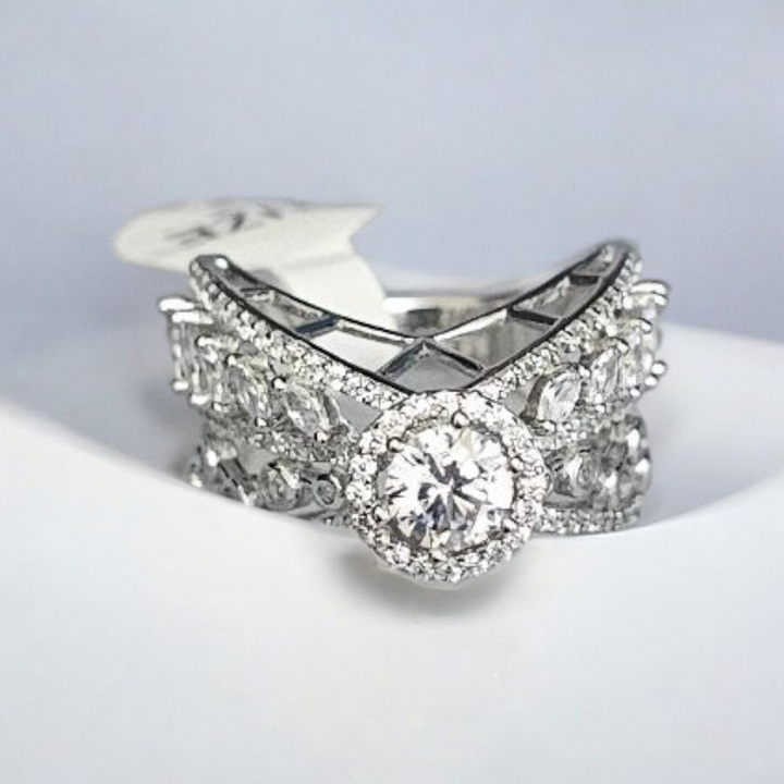 925 sterling silver big stone tower ring ,perfect for gifting or engagement ring or wedding ring.