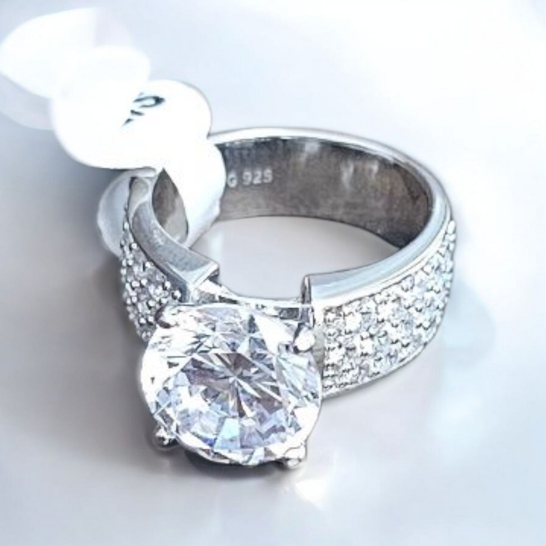 925 sterling silver big stone ring ,perfect for gifting or engagement ring or wedding ring.