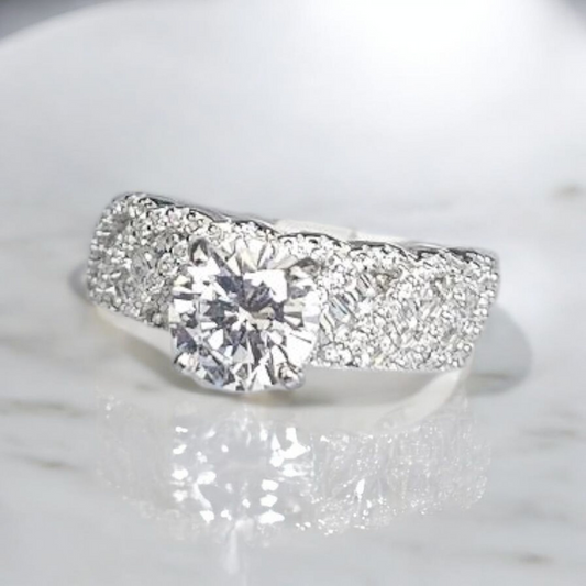 925 sterling silver big stone  ring ,perfect for gifting or engagement ring or wedding ring.