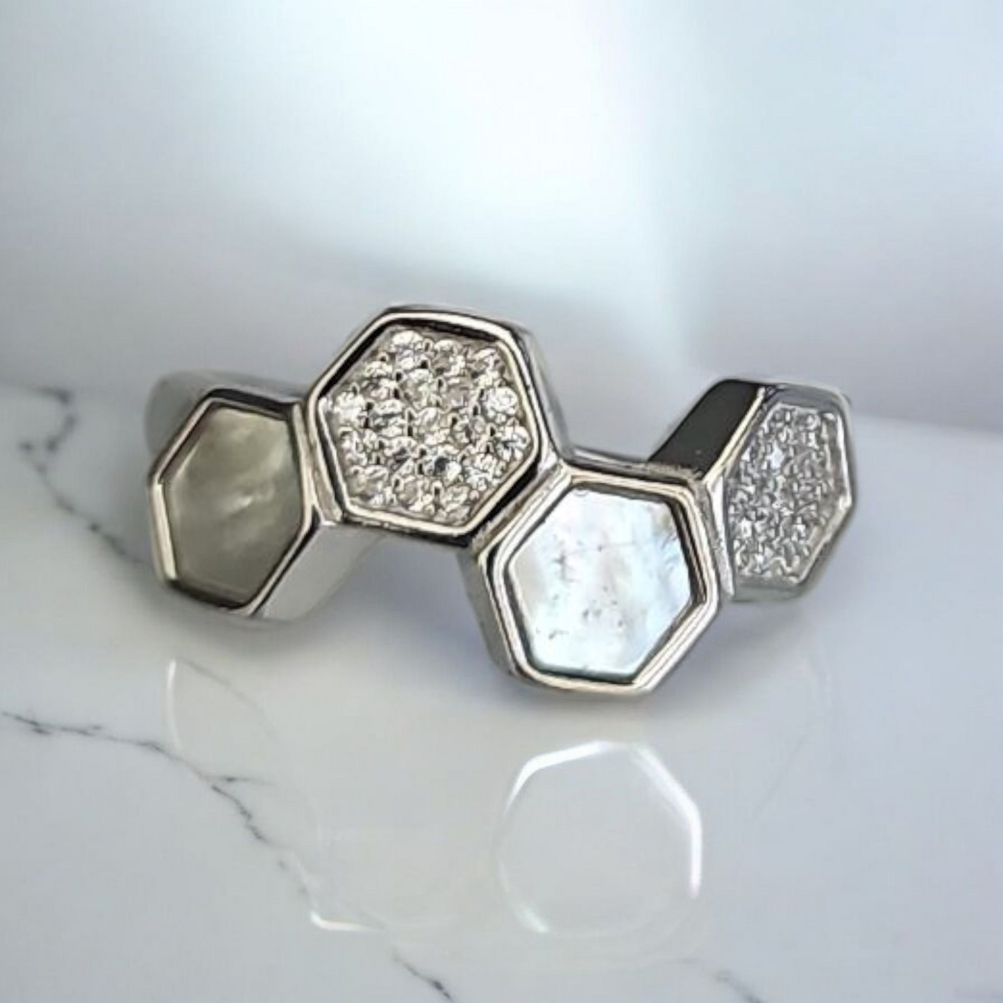 925 silver Party Wear Ladies Cubical Ring