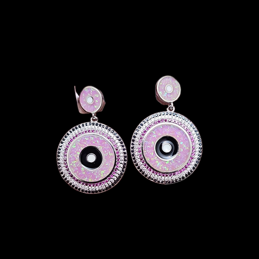 915 silver sparkling round earrings