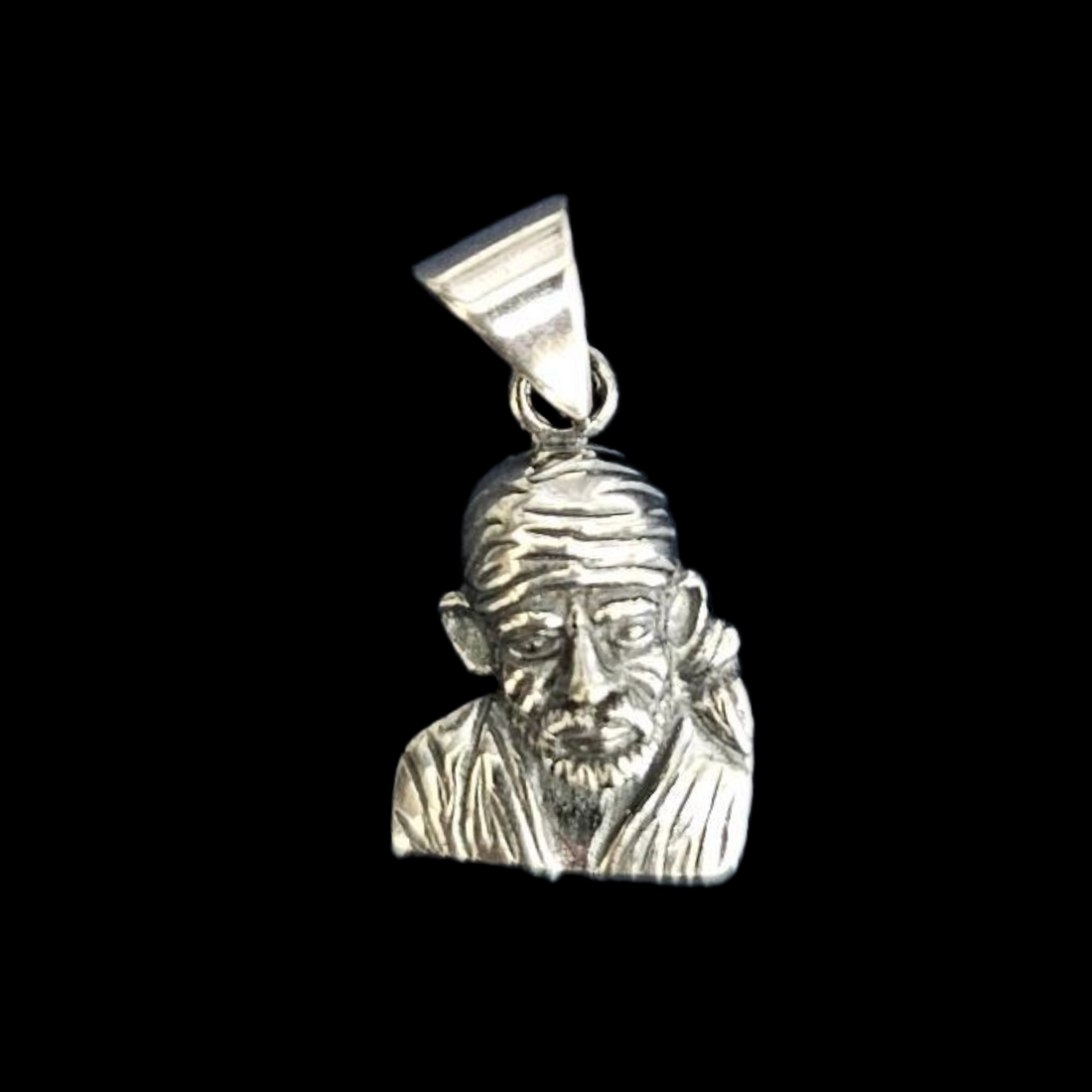 Pure silver sai baba pendant