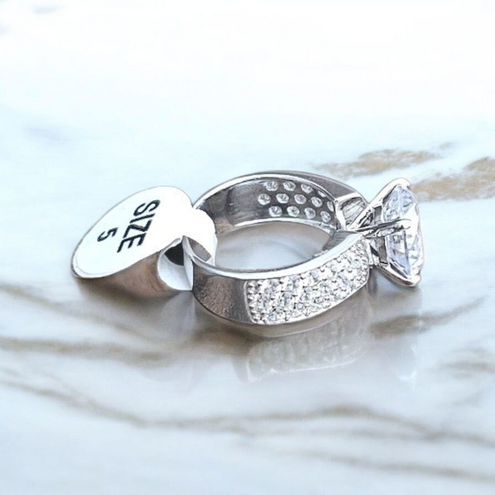 925 sterling silver big stone ring ,perfect for gifting or engagement ring or wedding ring.