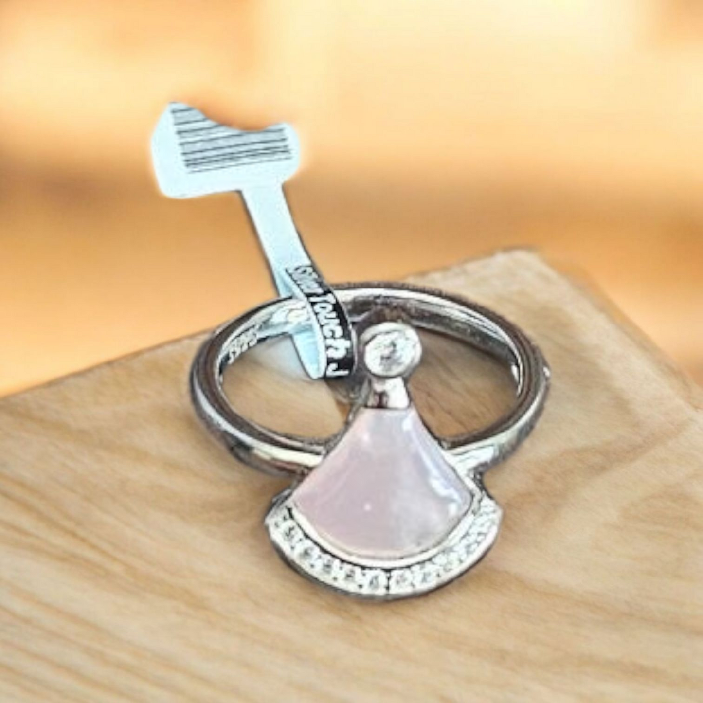 92.5 silver ring with mother pearl and zircon stone.Bulgari inspired design.