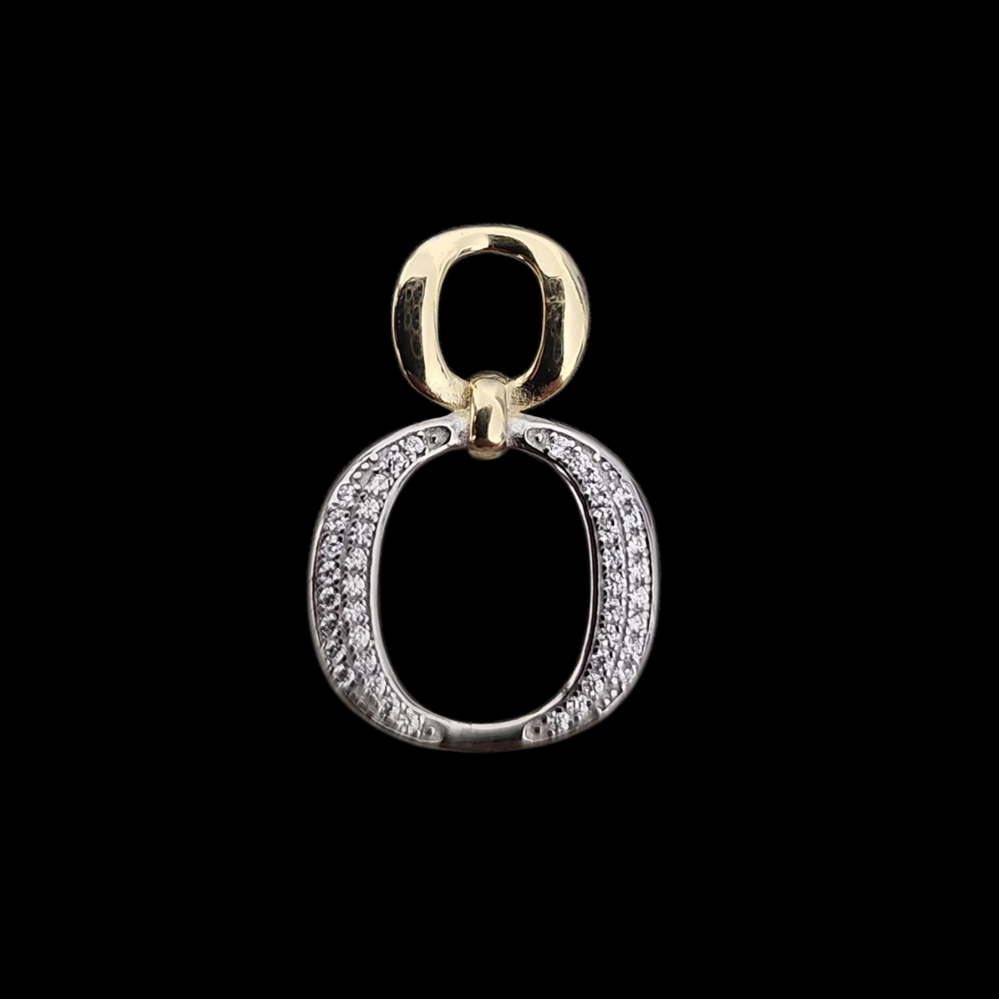 925 silver two-tone pendant  earrings and ring set