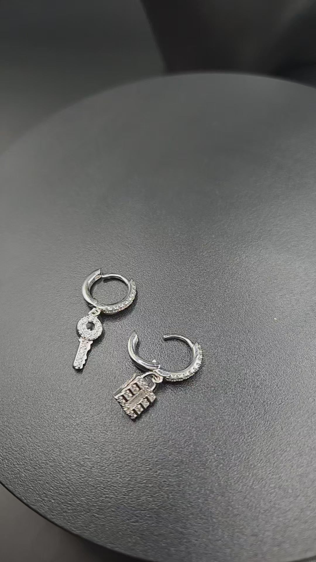 Lock & Key Hoop Earrings.