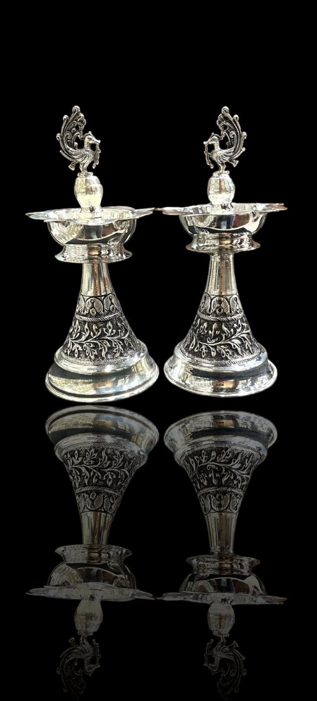 Antique silver Hamsa Lamp set