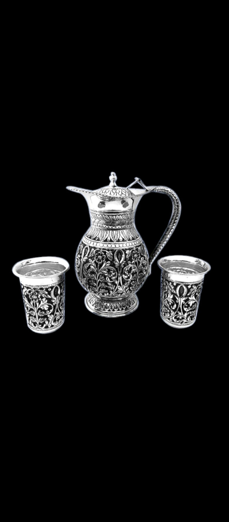 Antique Silver Jug and Glass set