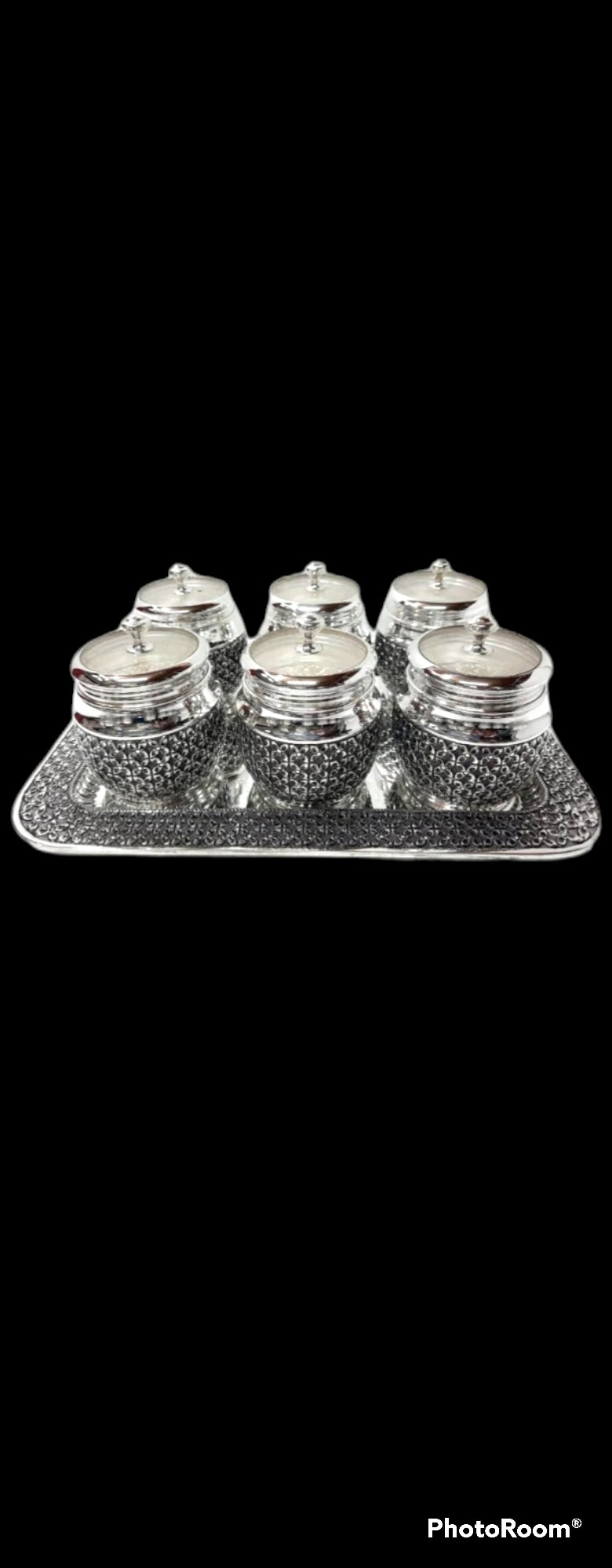 Stylish Antique silver Dryfruit Box with Tray