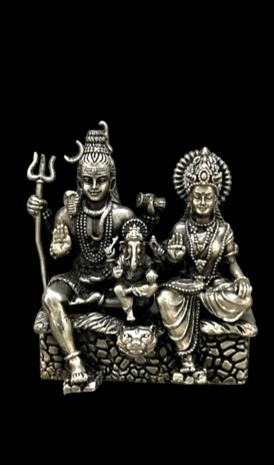 Antique Silver Shiv Parivar Idol