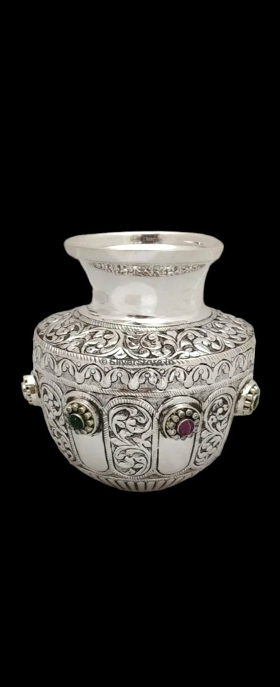 Antique Silver Kalash with stone work.