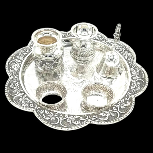 Antique Silver Pooja Thali