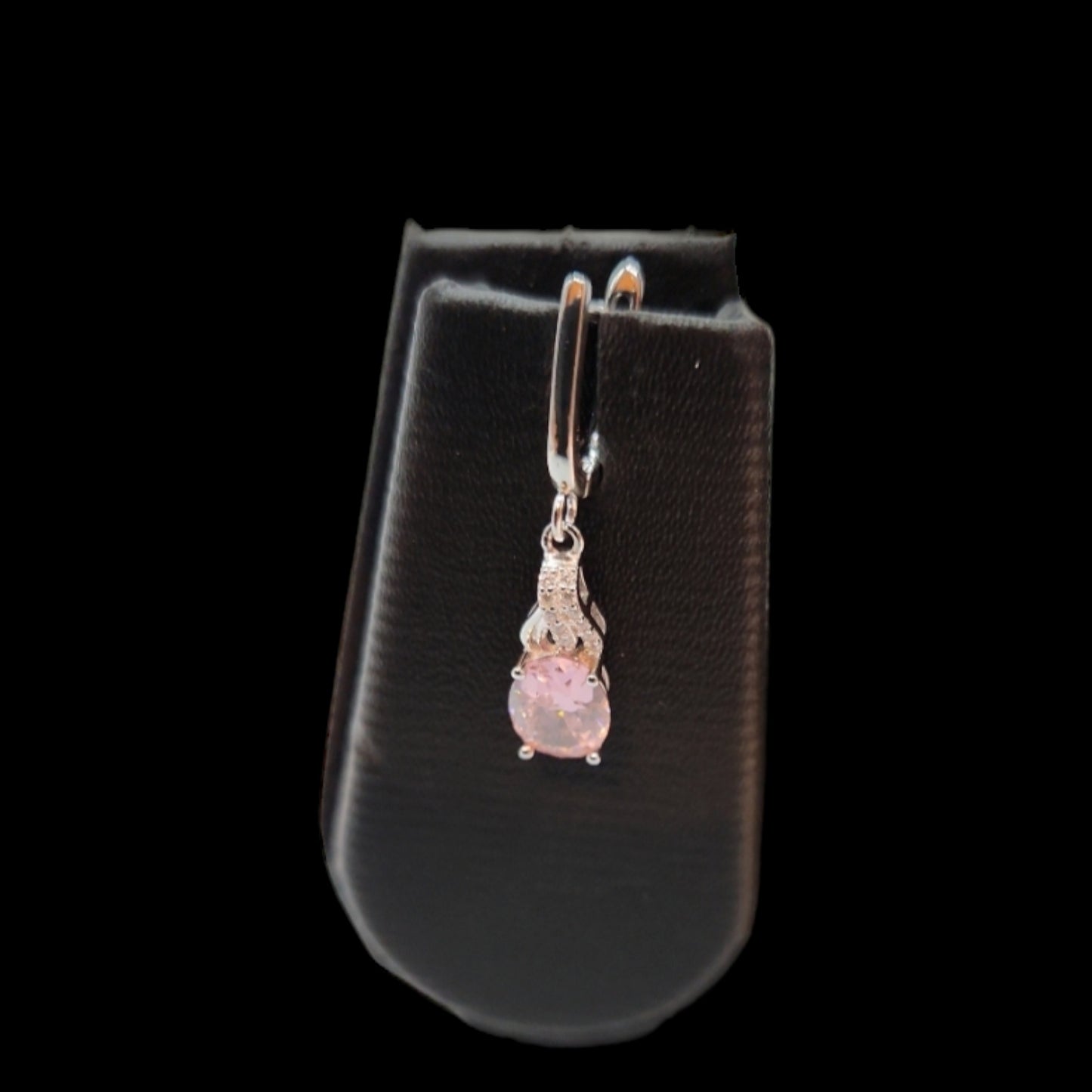 Baby pink Oval Shape Pendant, Earrings with Ring set