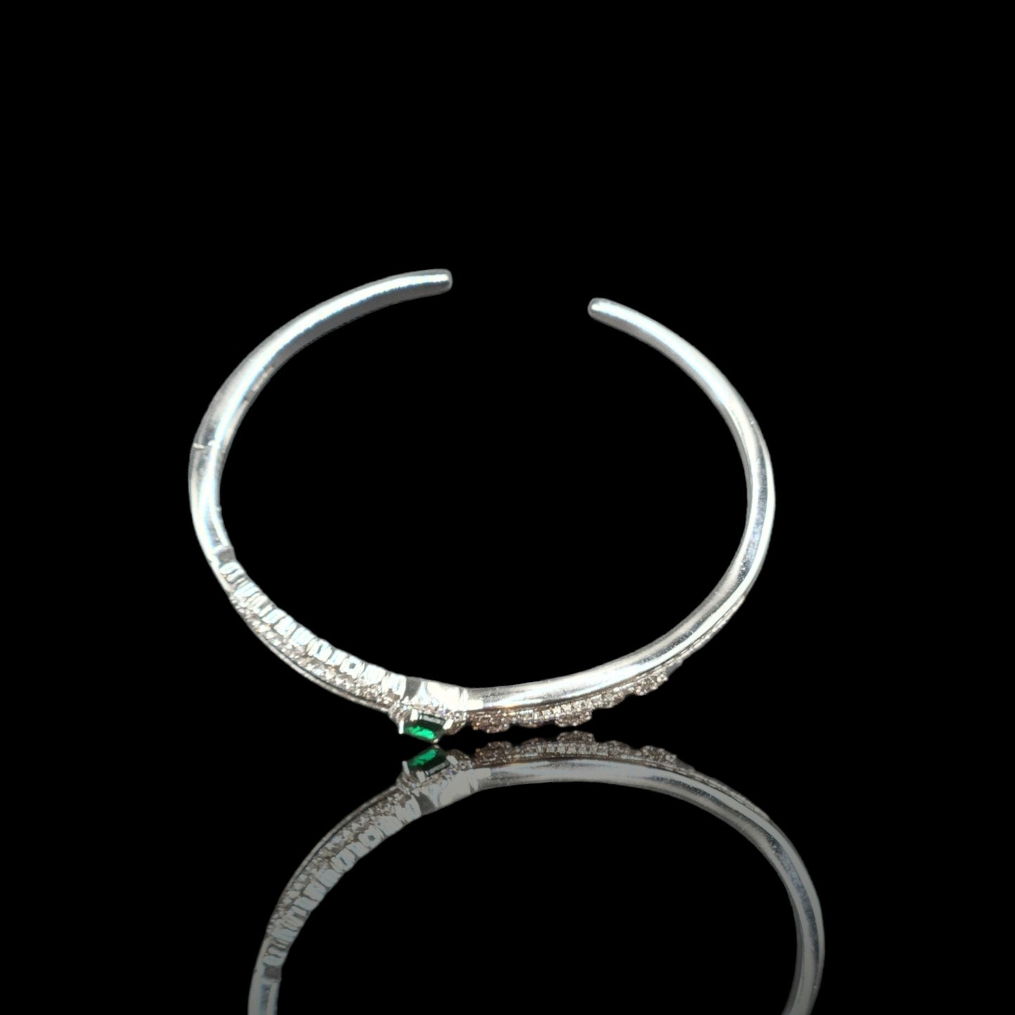 Sterling  Silver Green Color AD Barcelet