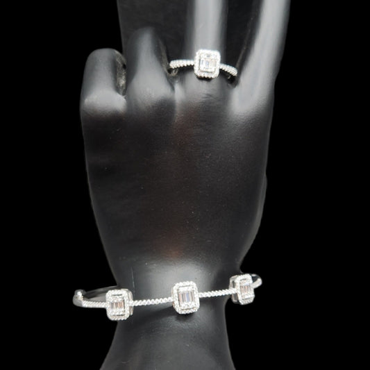 Sterling Silver AD Bracelet with Ring