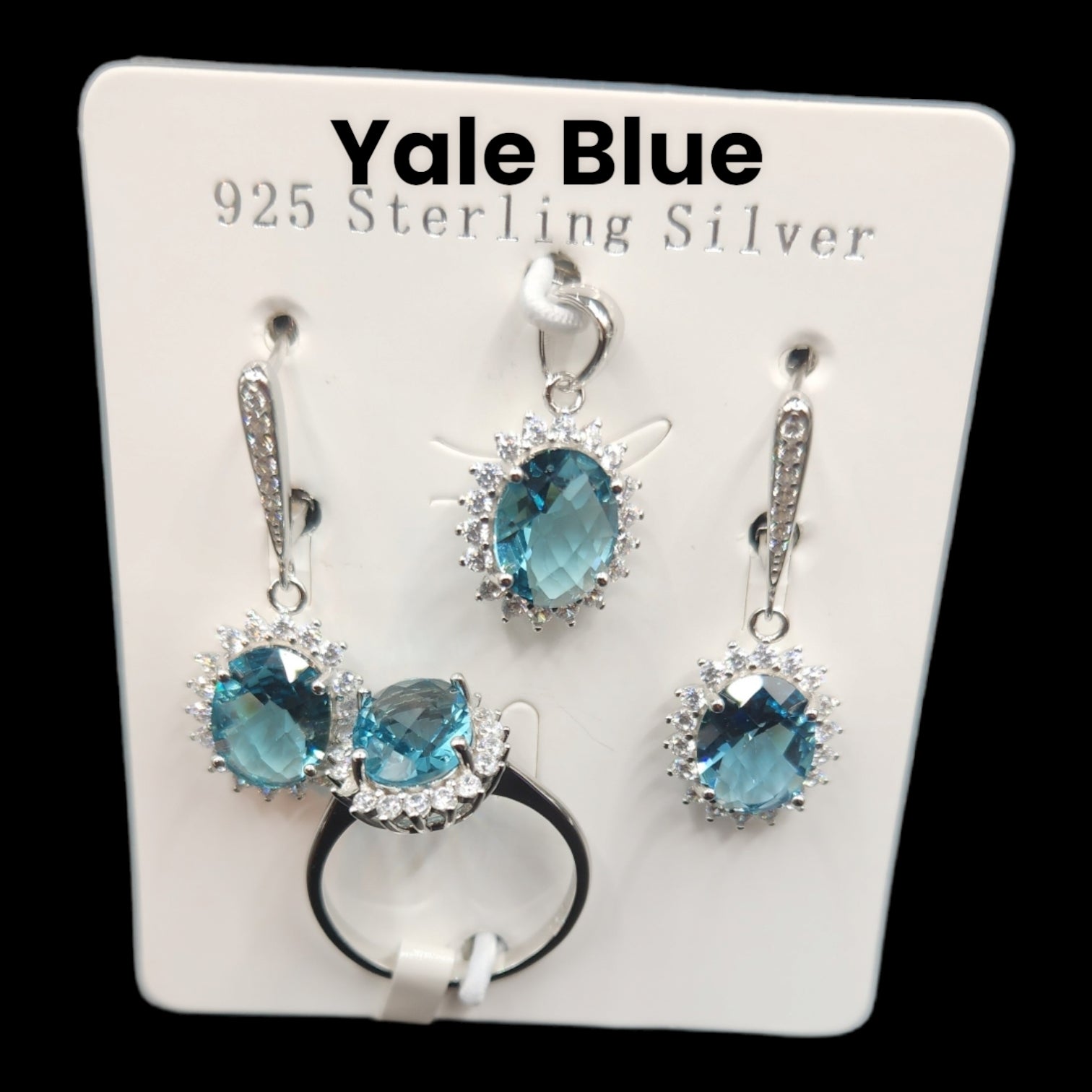 Flower shape Pendant Earring with Ring set