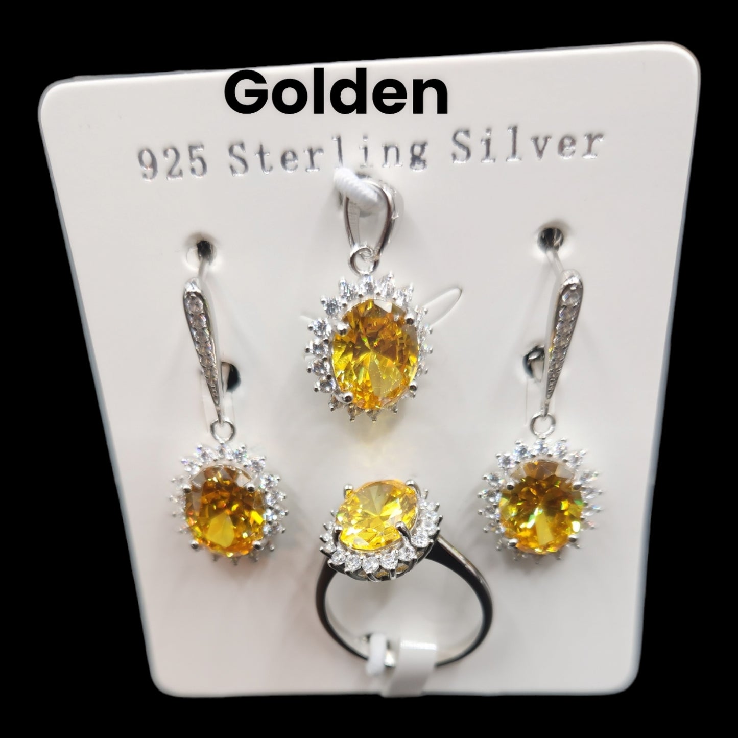 Flower shape Pendant Earring with Ring set