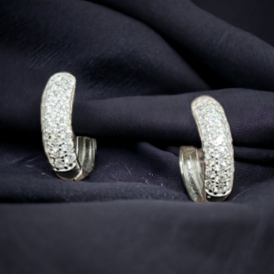 Zircon Petit Diamond Hoop Earrings.