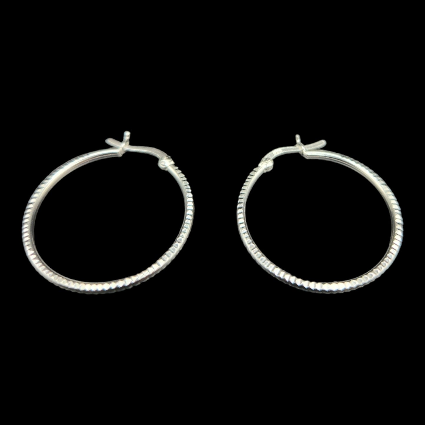 Sterling Silver Charm hoop Earrings