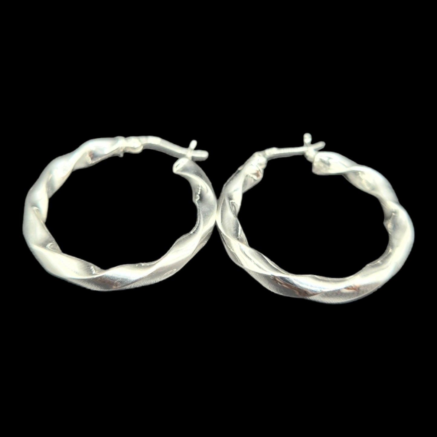 Sterling Silver Twisted Hoop Earrings