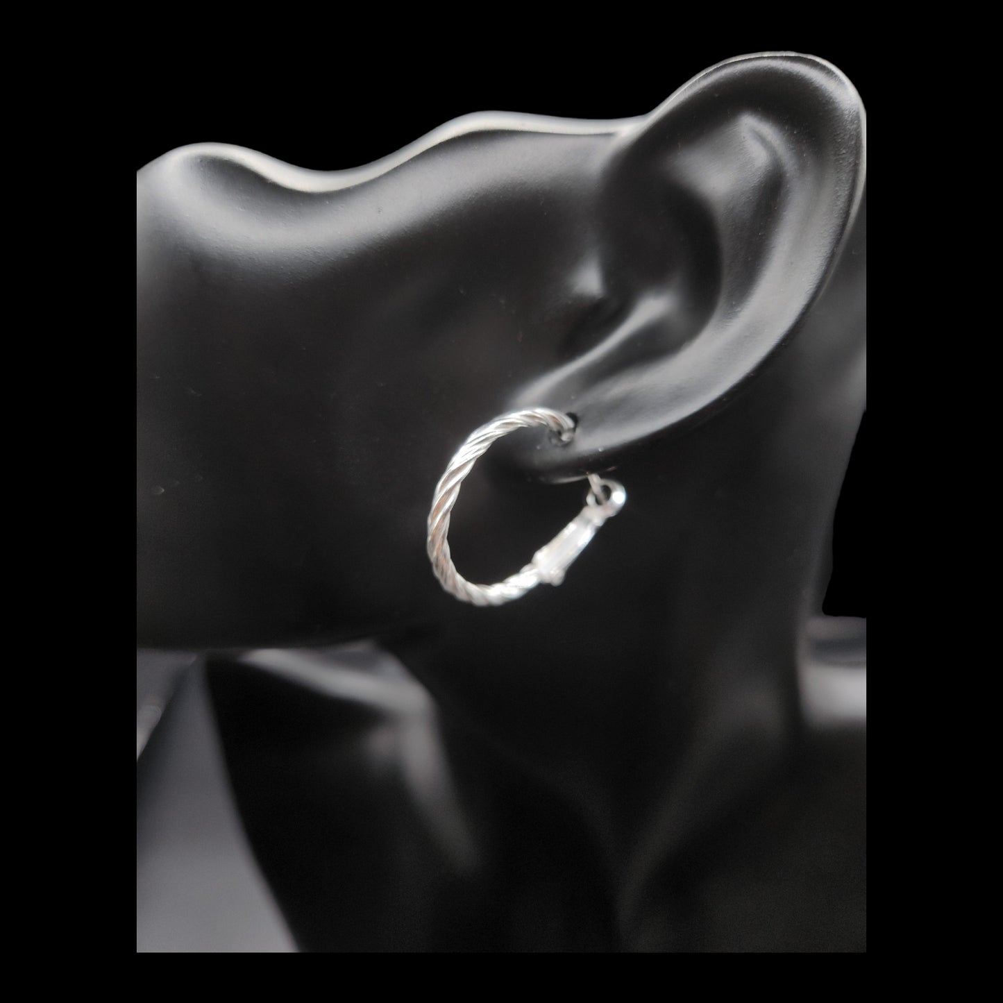 Sterling Silver Twisted Hoop Earrings