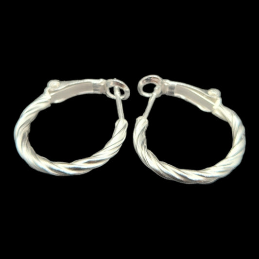 Sterling Silver Twisted Hoop Earrings