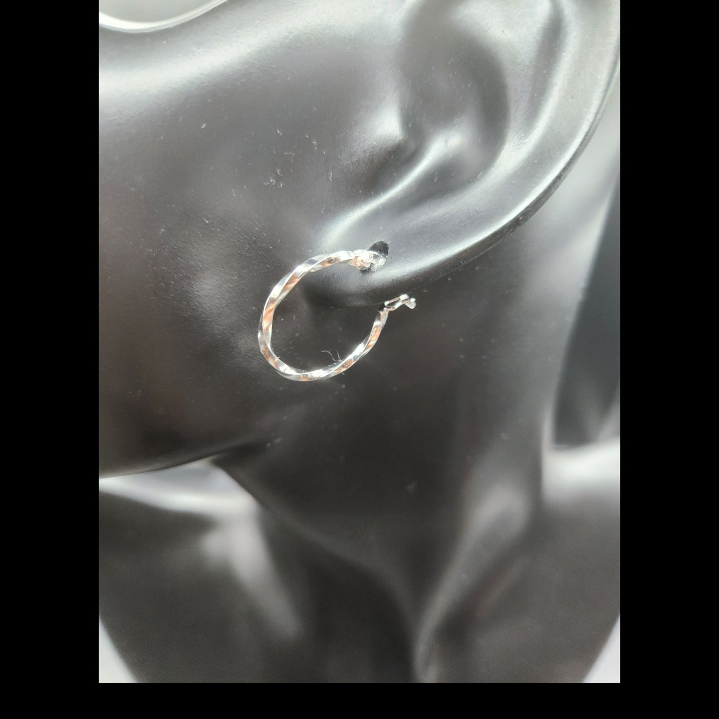 Sterling Silver Twisted Hoop Earrings