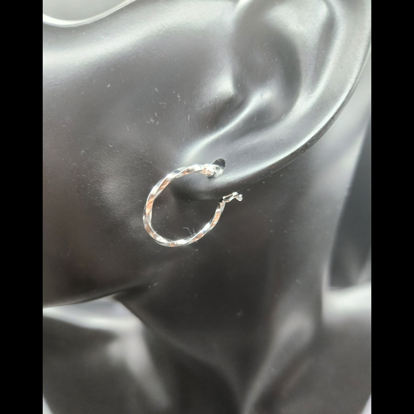 Sterling Silver Twisted Hoop Earrings