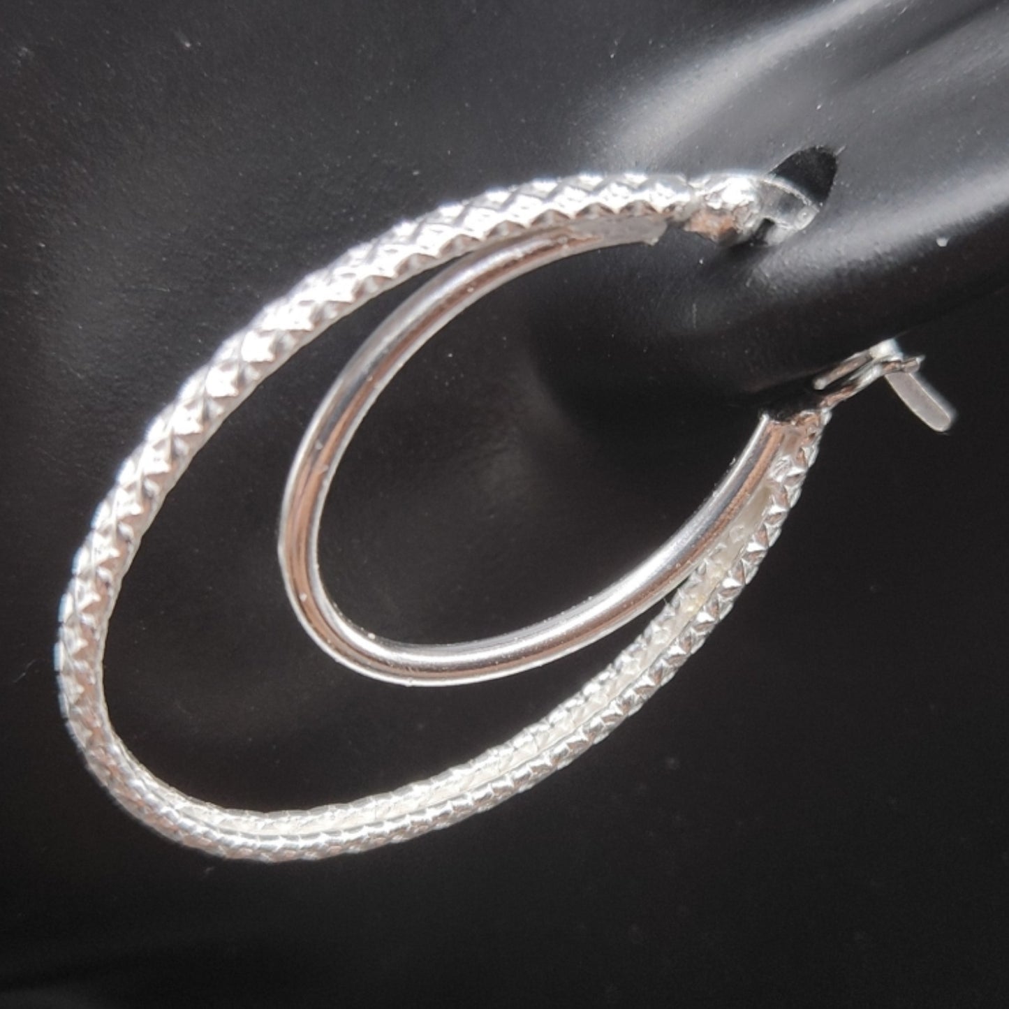 Sterling Silver Double Hoop Earrings.