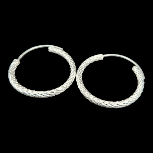 Sterling Silver Overlapping  Hoop Earrings