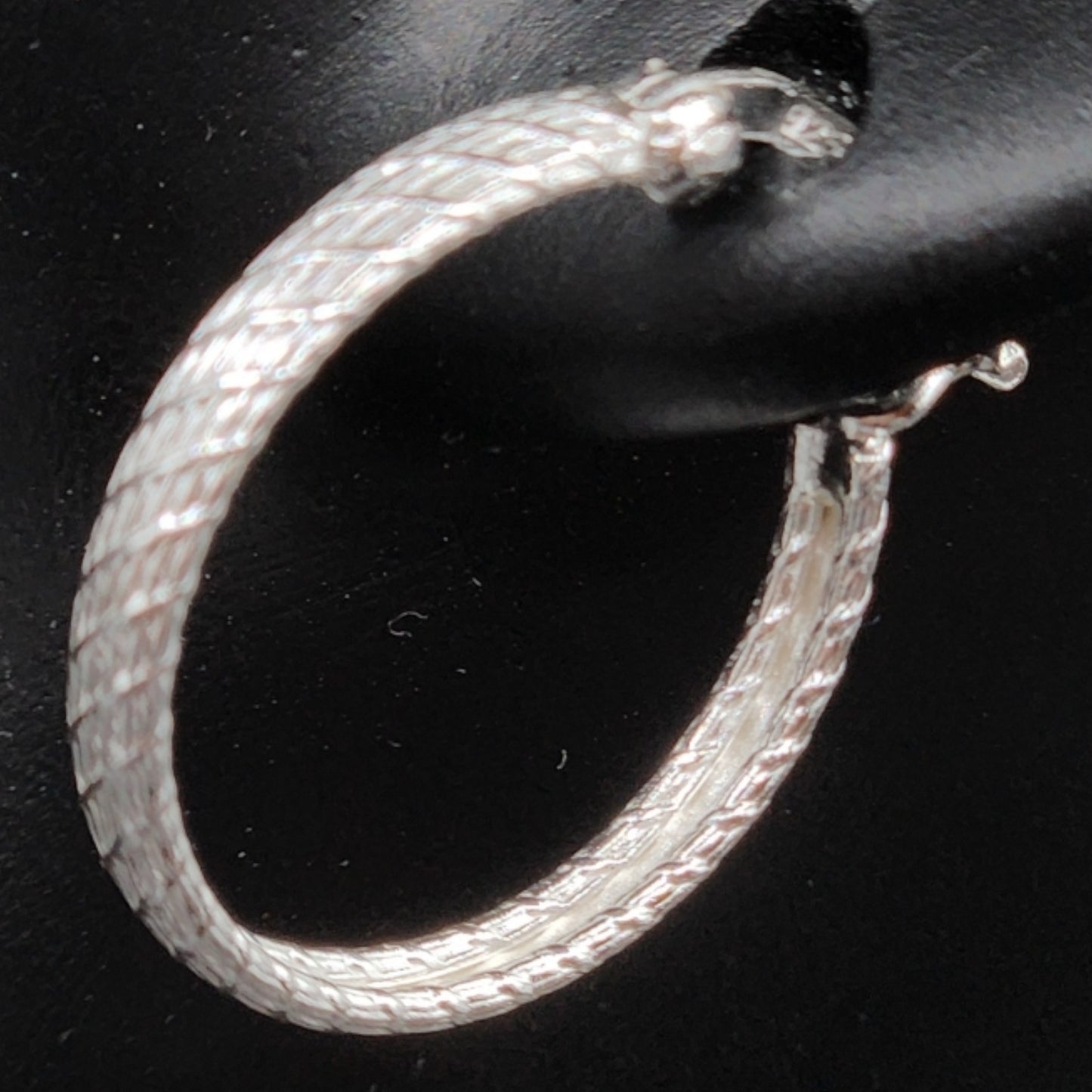 Sterling Silver Embellished Hinged Hoop