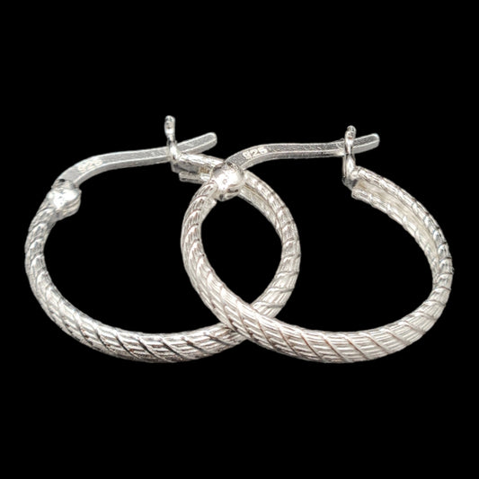 Sterling Silver Embellished Hinged Hoop