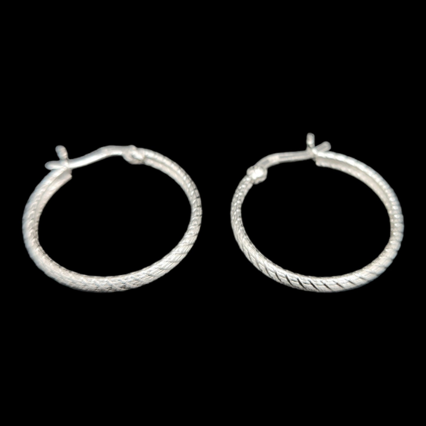 Sterling Silver DC Click Top  Hoop  Earrings