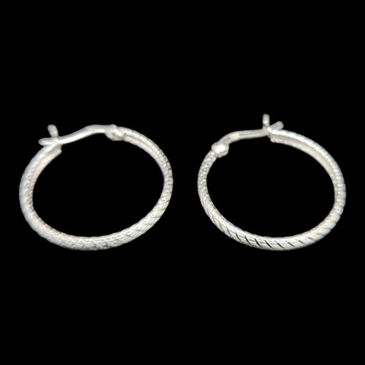 Sterling Silver DC Click Top  Hoop  Earrings