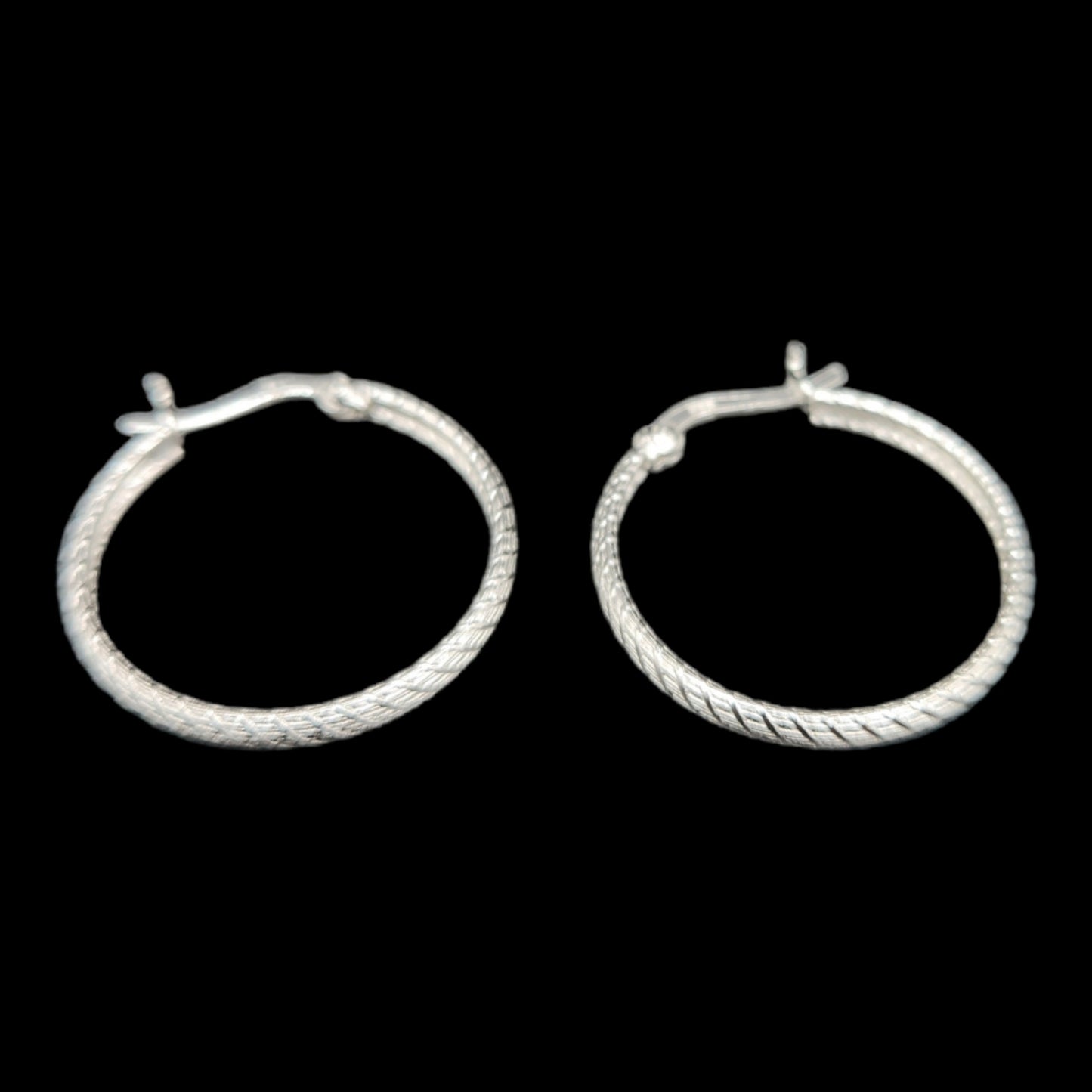 Sterling Silver DC Click Top  Hoop  Earrings.