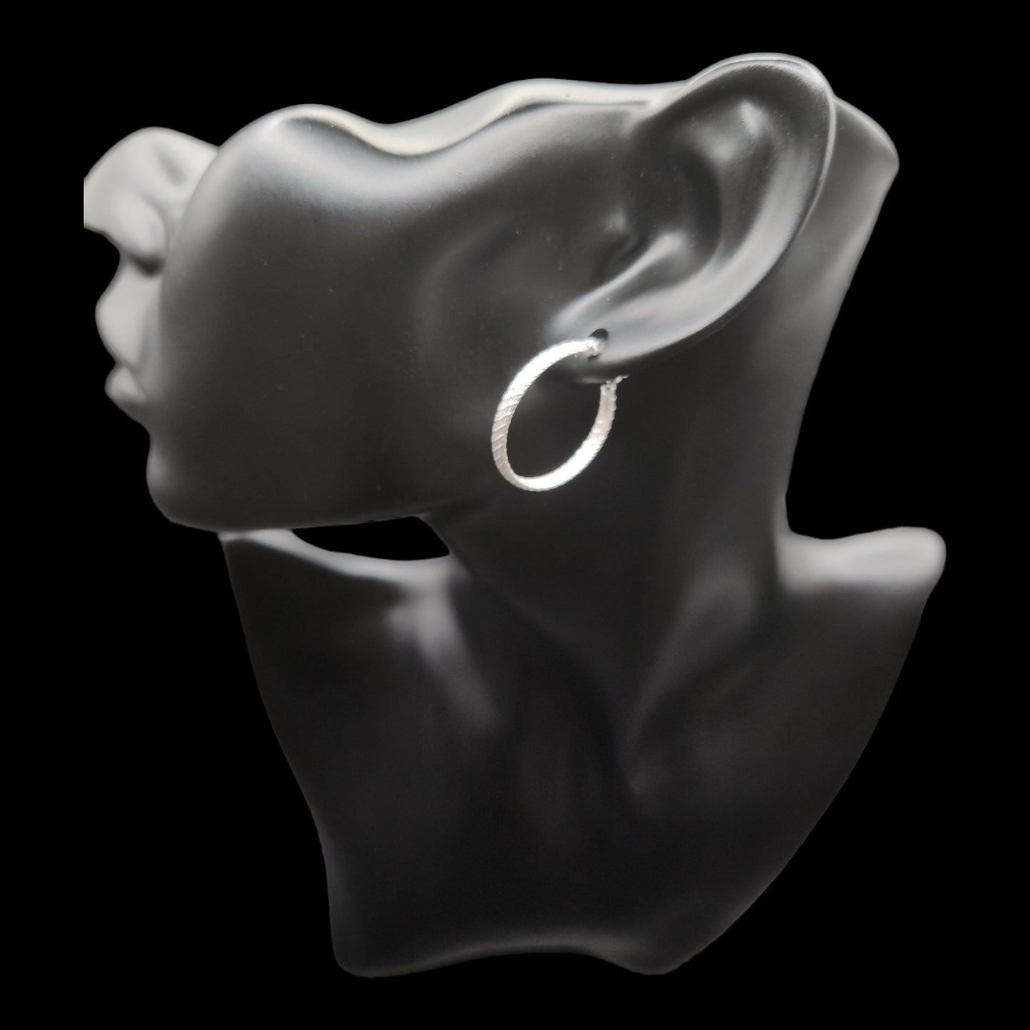 Sterling Silver DC Click Top  Hoop  Earrings.