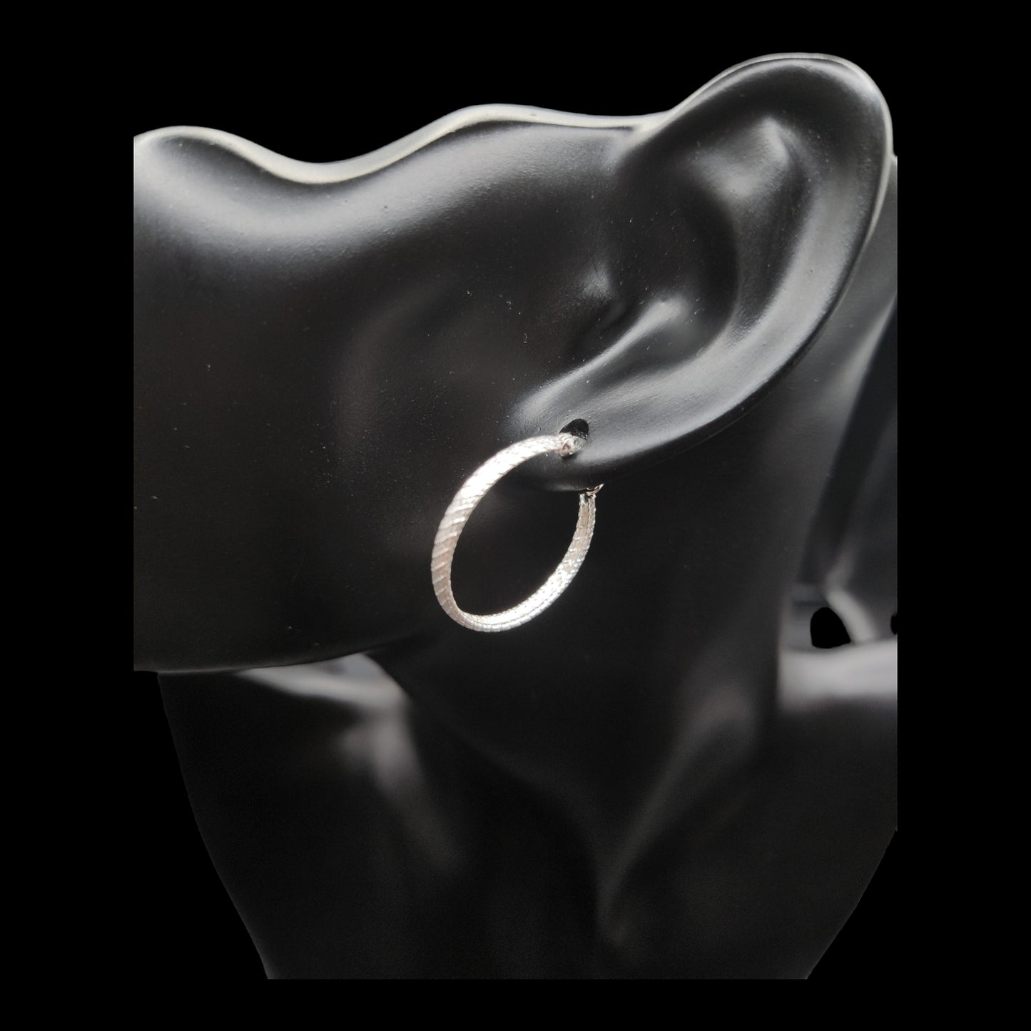 Sterling Silver DC Click Top  Hoop  Earrings.