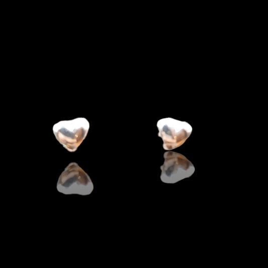 Sterling Silver Heart Shape Kids Earrings.